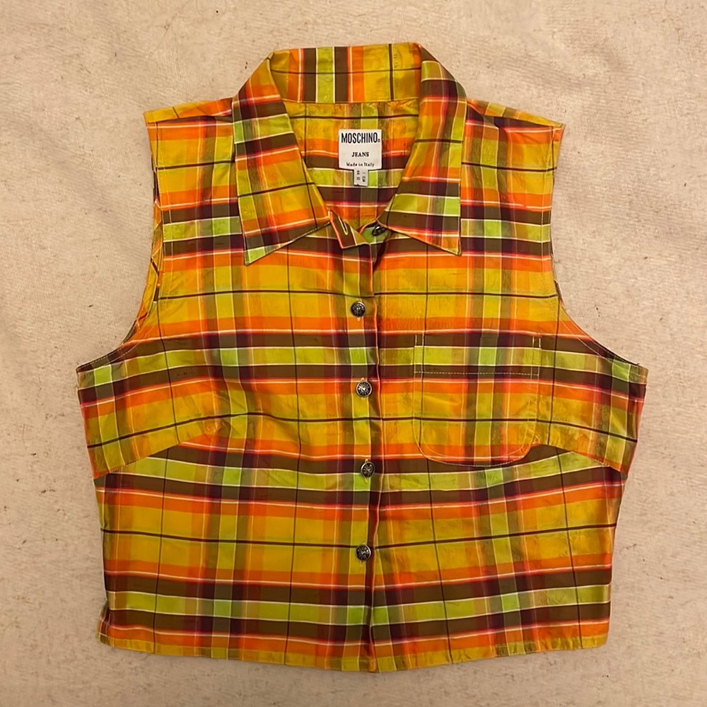 MOSCHINO PLAID CROP
